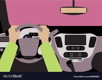 Human hands driving a car vector image