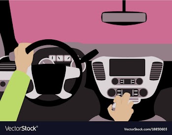 Human hands driving a car vector image
