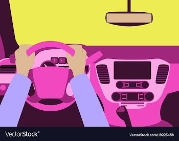 Human hands driving a car vector image