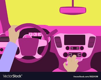 Human hands driving a car vector image