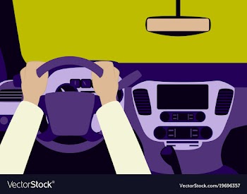 Human hands driving a car vector image