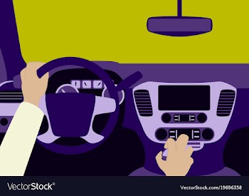 Human hands driving a car vector image