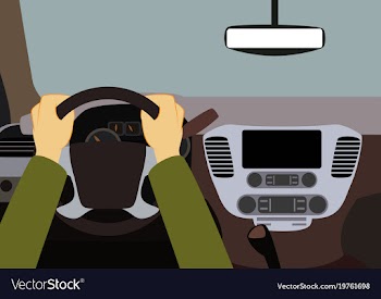 Human hands driving a car vector image