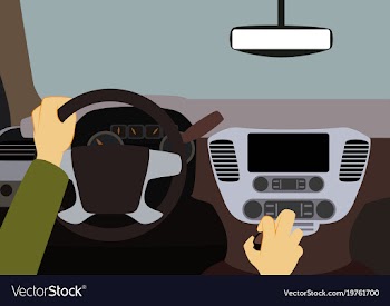 Human hands driving a car vector image