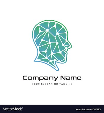 Human head technology logo design modern template vector image