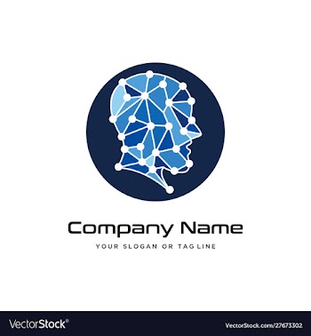 Human head technology logo design modern template vector image