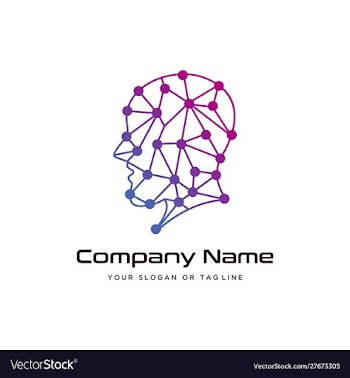 Human head technology logo design modern template vector image