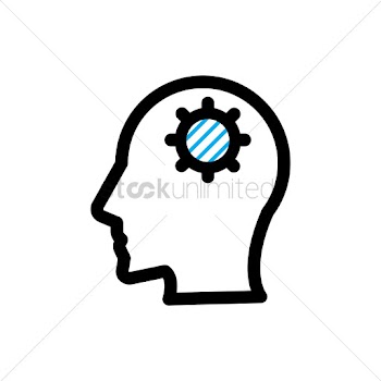 Human head with gear