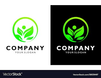 human health green leaf organic eco concept design
