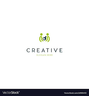 Human lab science creative technology logo design vector image