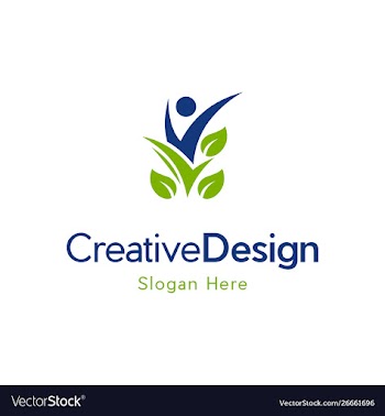 Human leaf care creative logo design vector image