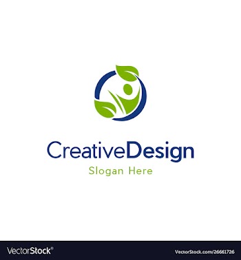 Human leaf care creative logo design vector image