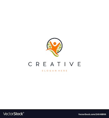 Human leaf creative business logo design vector image