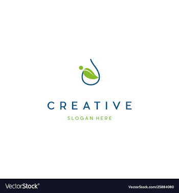 Human leaf drop creative business logo vector image