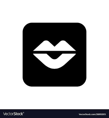 Human lips icon flat color icon design vector image
