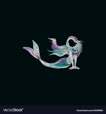 human mermaid fish artwork design