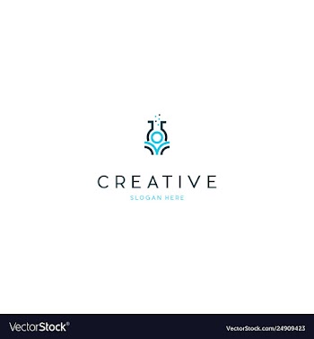 Human people lab science creative technology logo vector image