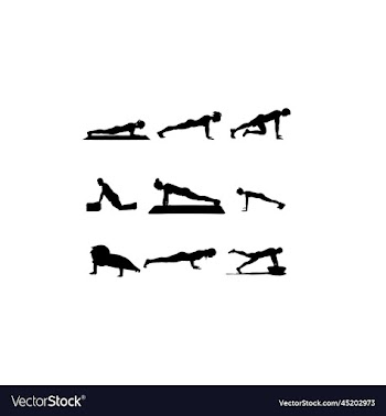 human push up workout set silhouette design