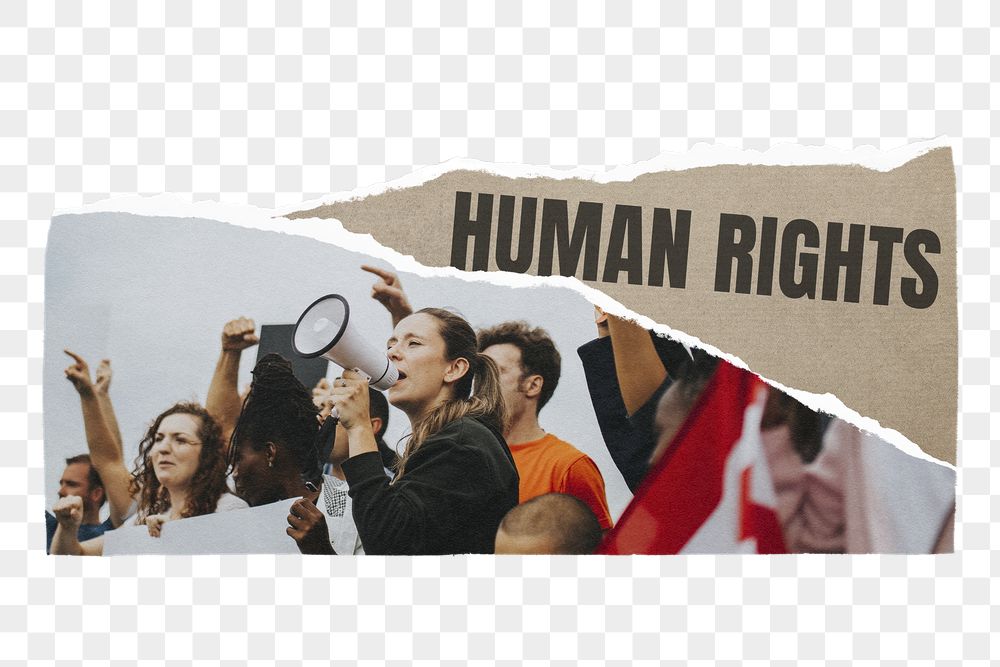 Human rights png protest, ripped | Free PNG - rawpixel