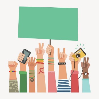 Human rights protest clipart, illustration | Free Vector - rawpixel