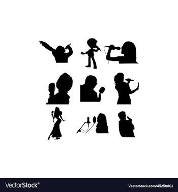 human singing icon set design