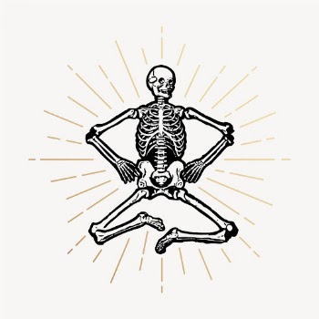 Human skeleton clipart, vintage Halloween | Free Vector Illustration - rawpixel
