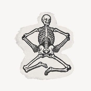 Human skeleton drawing, ripped paper, | Free PSD Illustration - rawpixel
