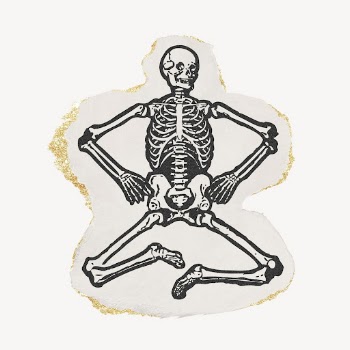 Human skeleton ephemera drawing, ripped | Free PSD Illustration - rawpixel