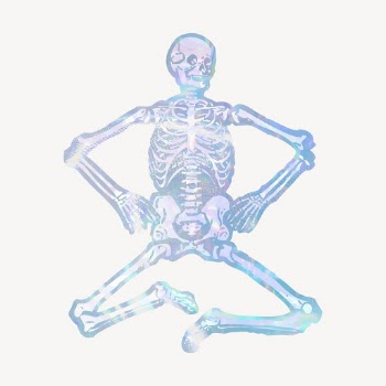 Human skeleton holographic clipart, aesthetic | Free Vector Illustration - rawpixel