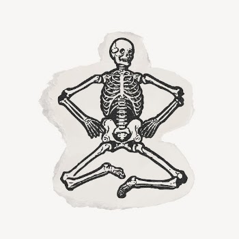 Human skeleton ripped paper clipart, | Free Vector Illustration - rawpixel
