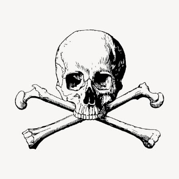 Human skull clipart, vintage Halloween | Free Vector - rawpixel