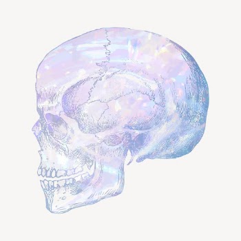 Human skull holographic clipart, aesthetic | Free Vector Illustration - rawpixel