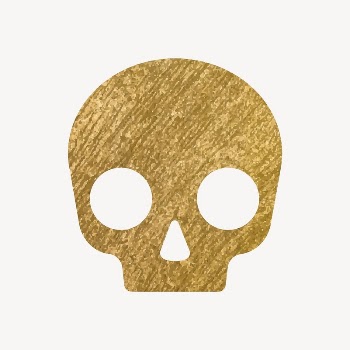 Human skull icon, gold illustration | Free Icons - rawpixel