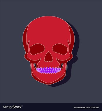 Human skull paper sticker on stylish background vector image