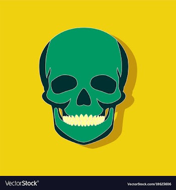 Human skull paper sticker on stylish background vector image