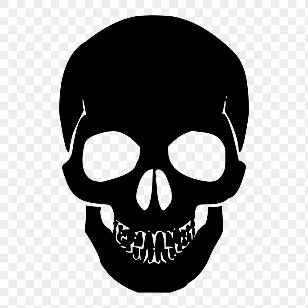 Human skull png sticker, silhouette | Free PNG - rawpixel