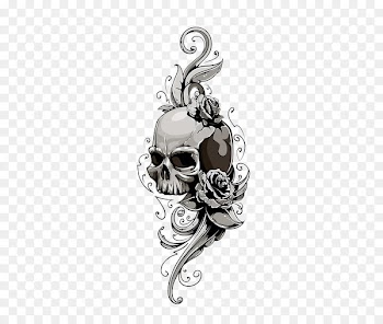 Human skull symbolism Tattoo Illustration - Halloween 