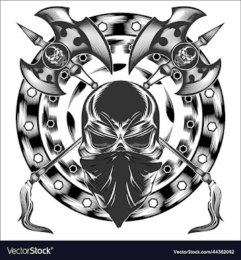 human skull with skull mask