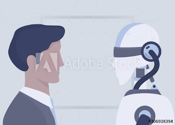 Human vs robot concept
