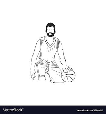 human with basketball silhouette crea