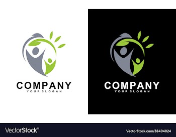 human with leaf logo concept medical clinic