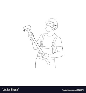 human working line art design