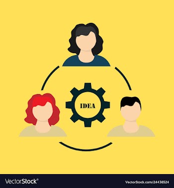 Humans in circle with gear inside icon isolated vector image