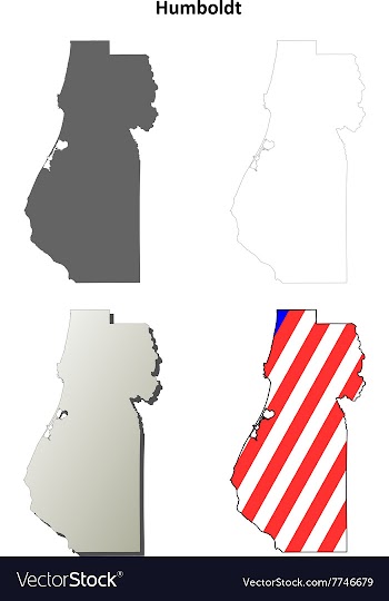 Humboldt County California outline map set vector image