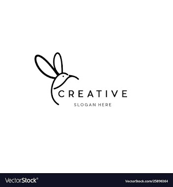 Hummingbird outline creative business logo design vector image
