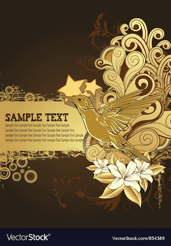 Hummingbird with floral background vector image