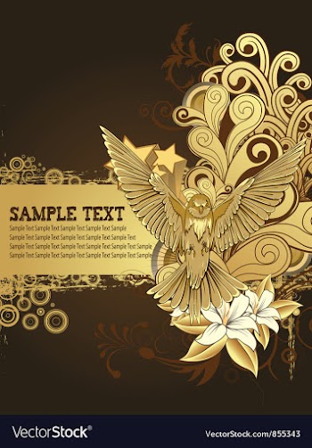 Hummingbird with floral background vector image