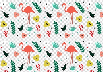 Hummingbirds, flamingo and flowers pattern, Tropics Pattern, Hot summer vacation vacation island sunshine vegetation transparent background PNG clipart