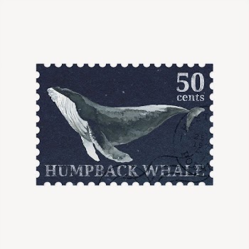 Humpback whale post stamp collage | Free PSD - rawpixel