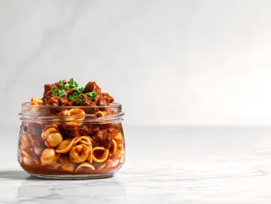 Hungarian Goulash with Orecchiette Pasta in Jar Hungarian Goulash with Orecchiette Pasta in Jar